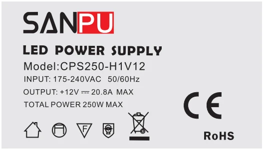 Sanpu LED адаптер питания 12 В 20 А 250 Вт Светодиодный драйвер адаптер питания переключение 220 В на 12 В Трансформаторы освещения Алюминиевый ультратонкий