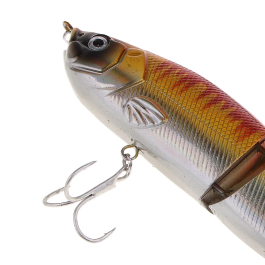 Artificial Bait Fishing 2-Section Multi Jointed Fishing Lures Swimbait with 2 Treble Hooks Minnow Crankbait Artficial Soft Bait