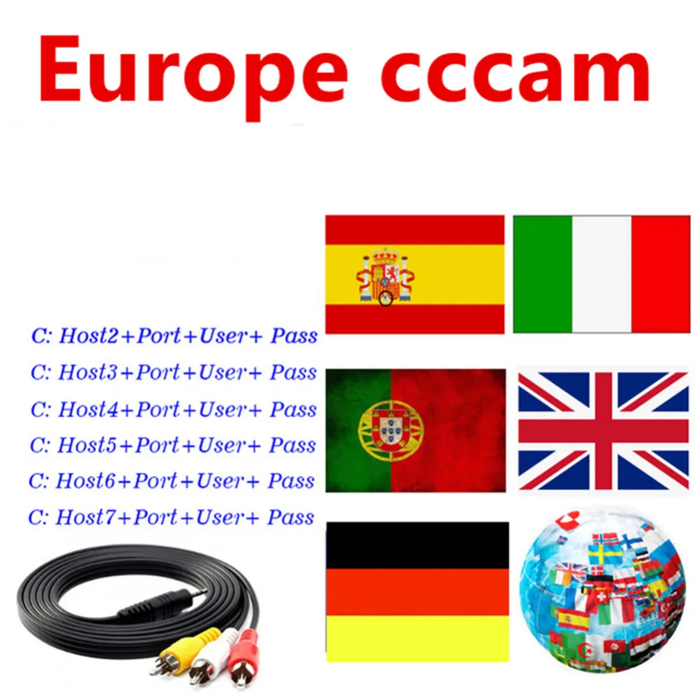 1 год CCCAM цлайн стабильный сервер Европа Польша Франция испанско-португальский Италия 4/6/8 линий спутниковый ТВ приемник для DVB-S2 Gtmedia