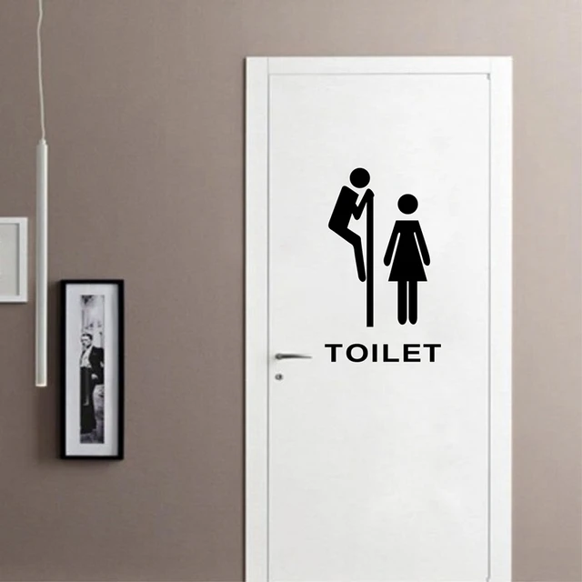 Large Size 55x32cm Funny Toilet Decal Sticker Wall Mural Art Large Size 55x32cm Funny Toilet Decal Sticker Wall Mural Art Bathroom Door Creative Joke