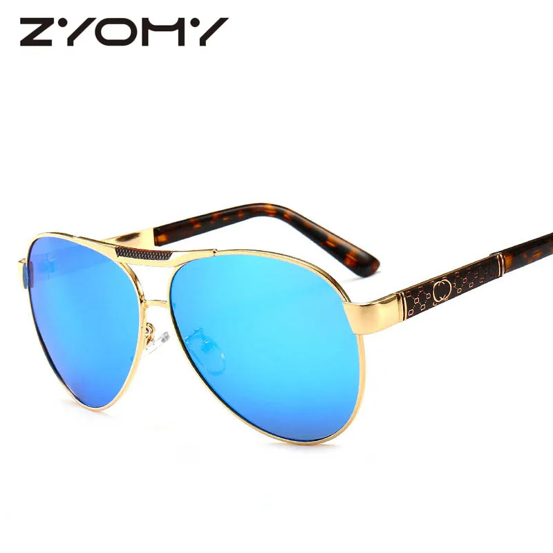 Zyomy модные очки овальная металлическая оправа Oculos de sol поляризованные очки для вождения брендовые Дизайнерские мужские солнцезащитные очки мужские очки