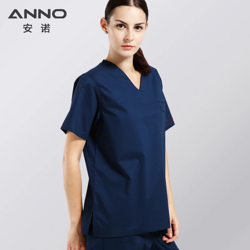 Темно-синие серый хлопок высокое качество медицинские халаты одежда для хирургов униформа медсестры для женщин/человек медицинский Костюмы: футболка и штаны