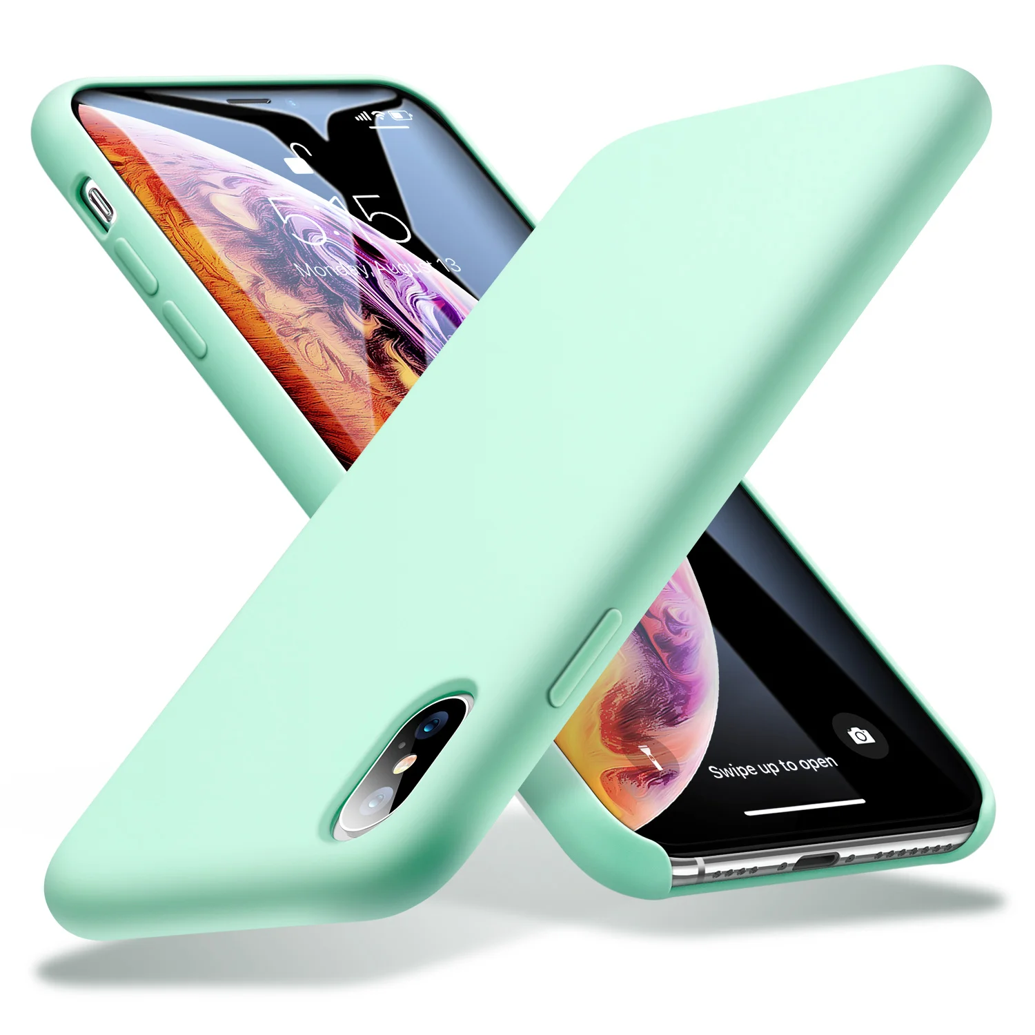 ESR мягкий чехол для iPhone X XS XR XS Max жидкий силиконовый гель резиновая Мягкая ткань из микрофибры подушка для подкладки Yippee чехол для iPhone - Цвет: Green