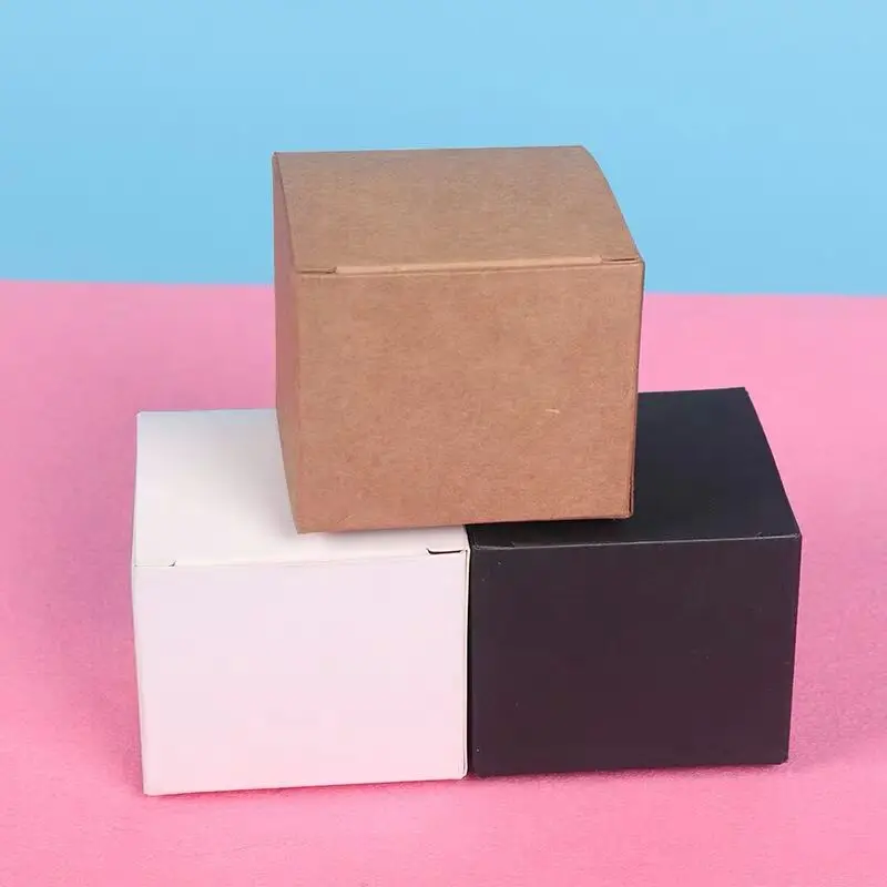 

30pcs Brown/White/Black Blank Paper Box for Cosmetic Packing Box Valves Tubes Craft Candle Gift Packaging Boxes