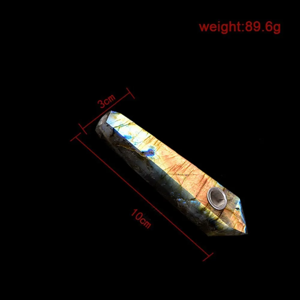 1 шт. натуральный кристалл кварца лабрадорит камень курительная труба для лечения дропшиппинг