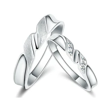 1 пара из чистого серебра 925 кольца для мужчин и женщин AAA циркония витое обручальное кольцо с камнем обручальные кольца ювелирные украшение невесты Bijoux