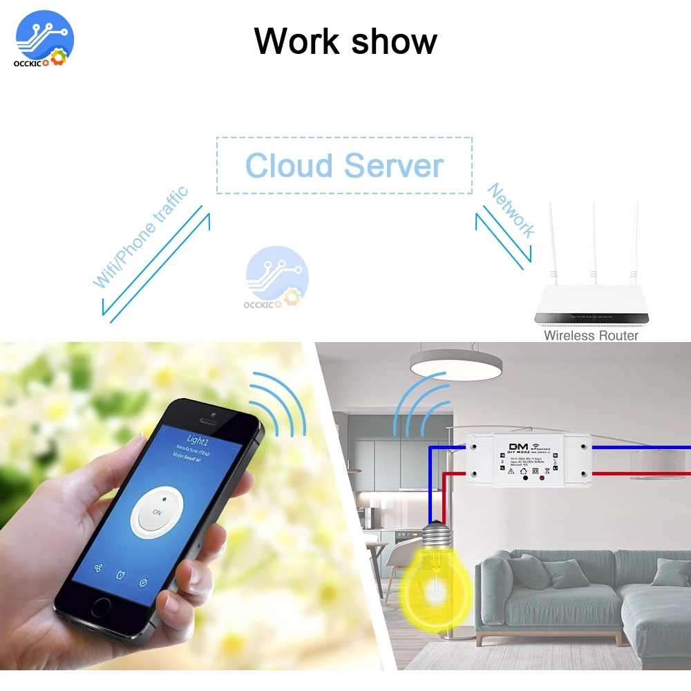 DIY более переключатель Wi Fi Беспроводной дистанционного светильник умны релейный
