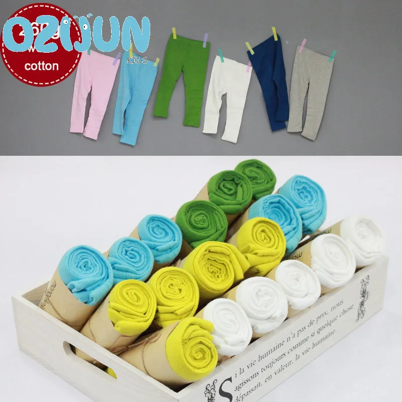 2015 Children's clothing candy color combed cotton wool fleece kids trousers autumn and winter thick pants capris