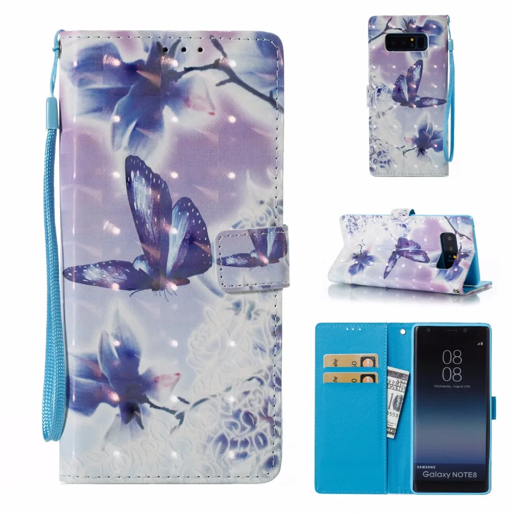 

For Samsung Galaxy Note 8 S8 Plus S7 S6 Edge S5 A3 A5 J3 J5 2016 J7 2017 Luxury Flip Case Mandala Cows Bells Pattern Cover E03Z