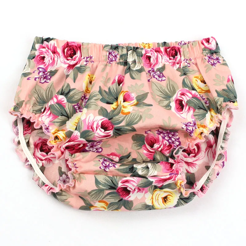 Baby Newborn Floral Bloomers Little Girls Summer Beach Clothing Baby Cotton Diaper Cover Toddler Birthday Cake Smash (14)