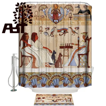 

Art Store Hieroglyphic Carvings Ancient Egyptian Temple Bathroom Accessory Sets Shower Curtain Sets Bathroom Decor Set Outdoor