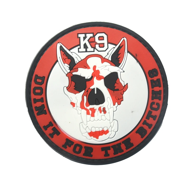 Вышитые/ПВХ армии США K9 собака боевой дух Тактический значок аппликация Эмблема вышивка/резиновые значки крючок и петля значок военные значки