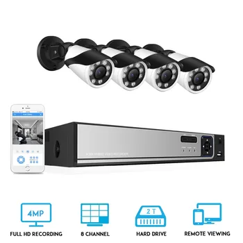 

BESDER 8CH CCTV System POE NVR With 8pcs 4.0MP AF 4X Zoom Outdoor IP67 Waterproof Security Camera System Surveillance Kit XMEye