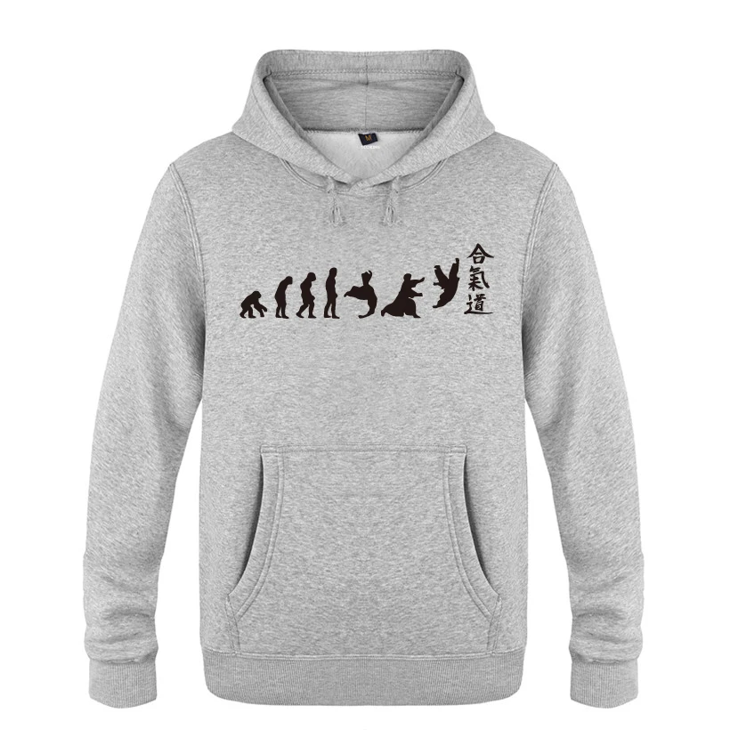 buy Aikido Evolution Creative Novelty Hoodies Men 2018 Men #039;s Pullover Fleece Hooded Sweatshirts