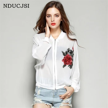 

NDUCJSI Summer Outerwear Sun Protection Coat Fashion O-Neck Printing Zipper Short Coats Casual Long Sleeves Kimono Women Jackets