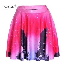 Candice Elsa женские юбки с цифровой печатью,, плиссированные юбки с красной звездой Skt1193