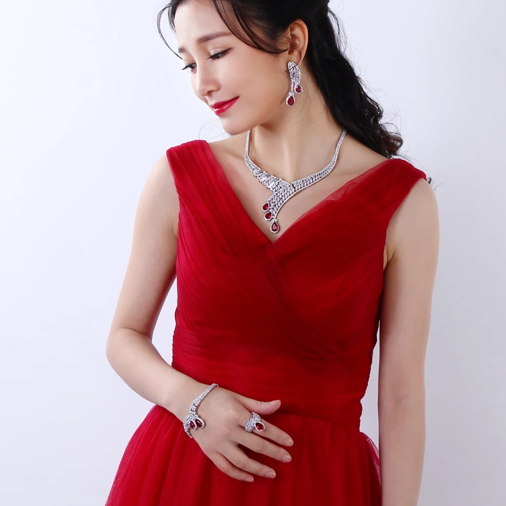 red diamond wedding jewelry sets (12)