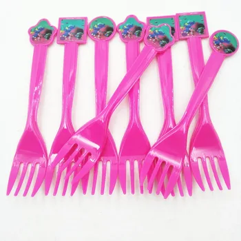 

10pcs/set Trolls Kids Party Supplies Plastic Forks Birthday Christmas Festive BoysTheme Party Decoration For Kids Party Favors