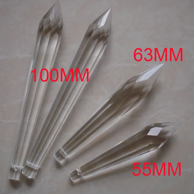 

100pcs 55mm crystal multifaceted icicle prism U-DROP shinning crystal hanging lamp drop lighting/door/window decor