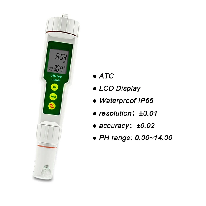 PH 100 Portable Digital LCD Pocket Pool Water Pen Type pH Meter Tester