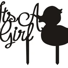 100 шт/партия, креативный "It's of you" Утенок акриловые свадебные вставленные карты торт Топпер украшения для торта для вечеринки