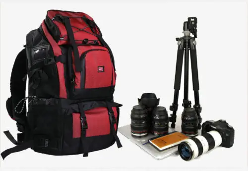 Professional Waterproof 40L Outdoor Bag Backpack DSLR SLR Camera Bag Case Red