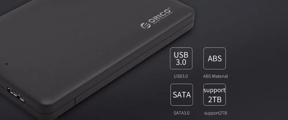 ORICO чехол для корпуса жесткого диска корпус 2," USB 3,0 SATA HDD Box HDD жесткий диск внешний жесткий диск HDD корпус черный чехол