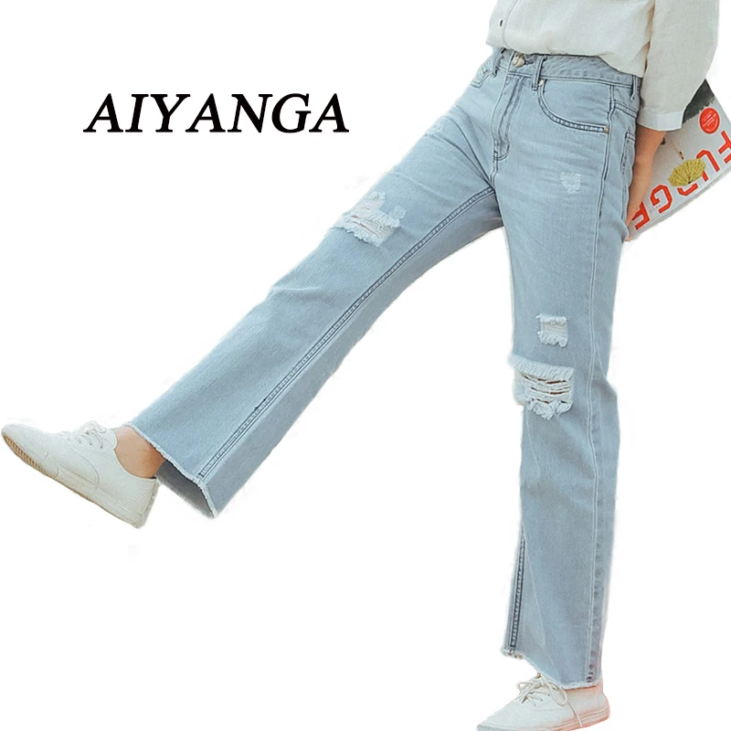 Apparel Boyfriend hole ripped jeans women pants Cool denim