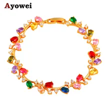 Очаровательный стиль цвета желтого золота цвет циркония брендовые браслеты для женщин Здоровье никель и свинец модные ювелирные изделия TB1009A