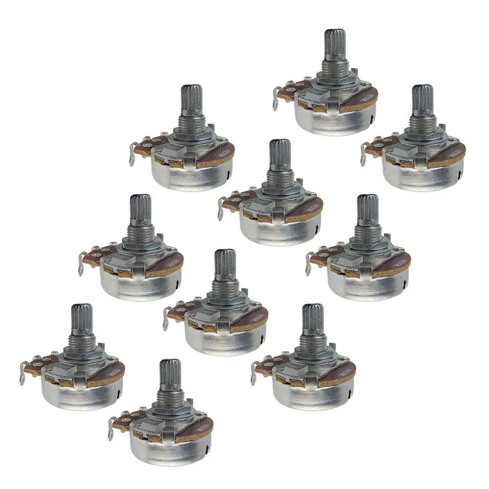 

10PCS Tone Volume Control Potentiometers Pots A250K /B250K /A500K /B500K Short Split Knurled Shaft for ST/ Tele Guitar Bass
