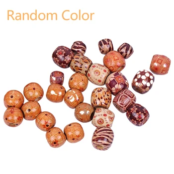 

Hair Beads Braiding Big Hole Bead Ring Tubes Vintage Bead Wooden For Braiding DIY Hair Extension Accessories