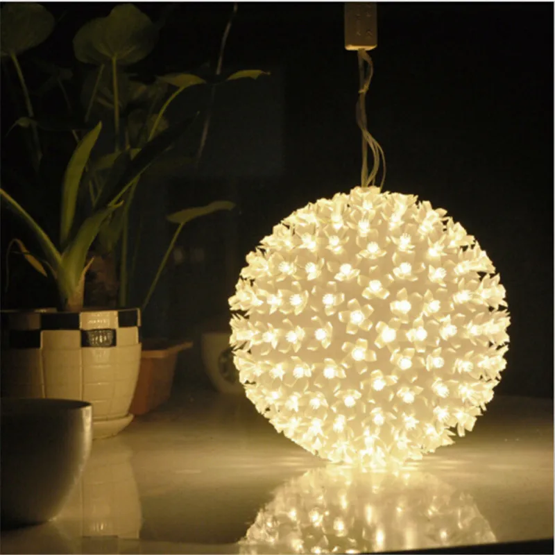 

Dia 12CM To 21CM LED Cherry Blossom Peach Flower Ball Holiday Light AC 110V 220V Colorful Lighting Lamp For Xmas Wedding Decor