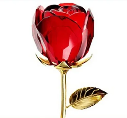 Хрустальная стеклянная Роза 24k позолоченная художественная ваза для творчества подарок на день Святого Валентина подарок на день рождения Рождество Высокое качество подарок