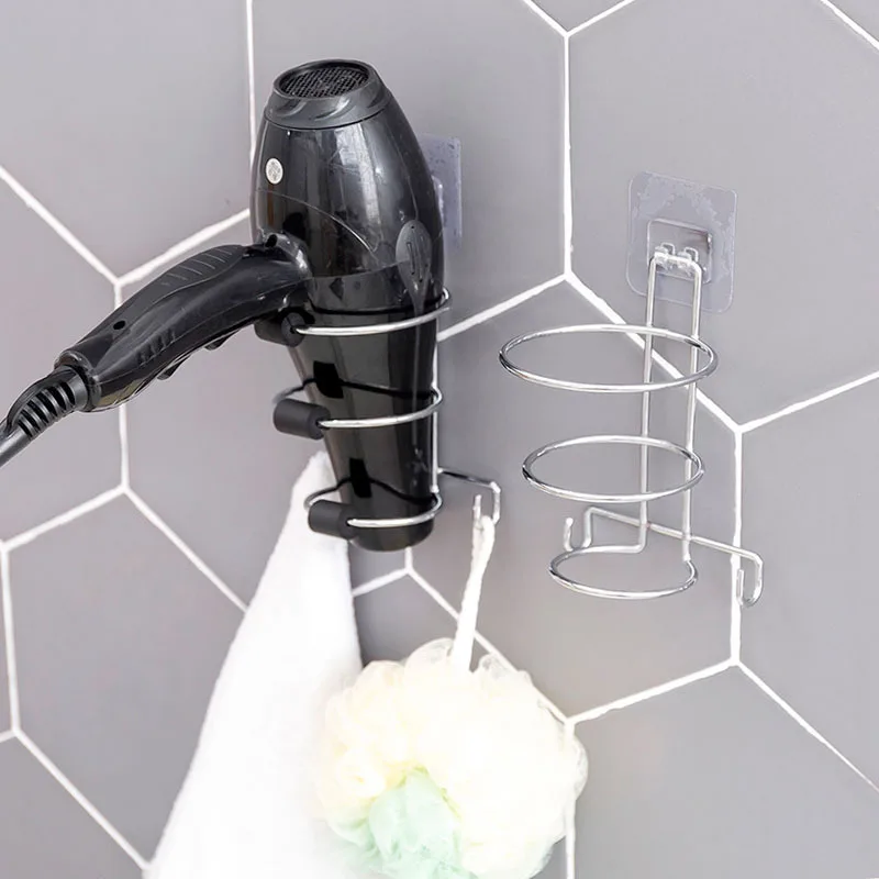 Aluminum Wall Mount Spring Style Hair Dryer Holder Rack Hair Drier Storage Organizer, Hair Blower Holder with Plug Hook Aluminum Wall Mount Spring Style Hair Dryer Holder Rack Hair Drier Storage Organizer, Hair Blower Holder with Plug Hook