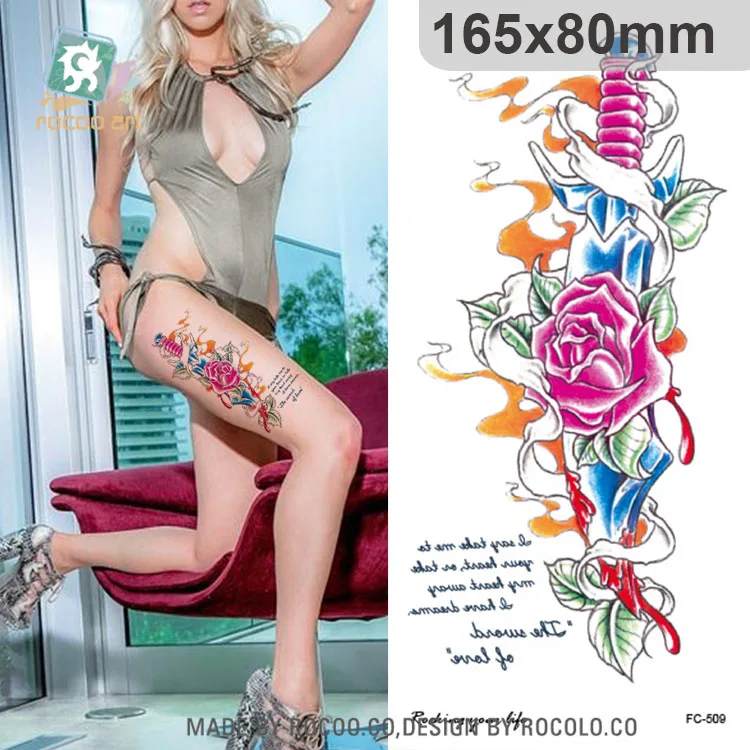 

FC509/New 2016 Fashio Temporary Body Tattoo Design-Flower Sword Tattoo