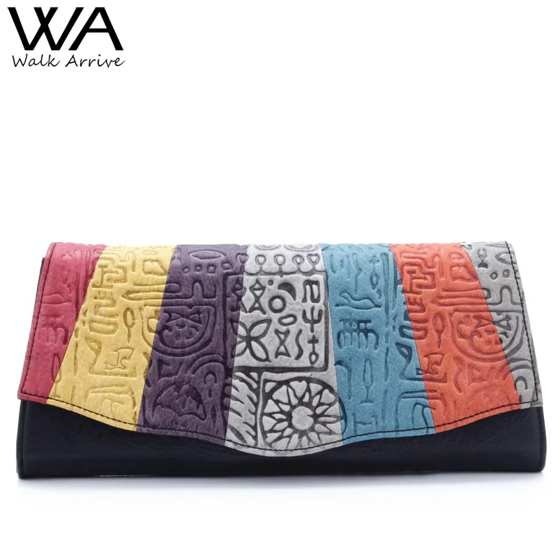 

Walk Arrive Genuine Leather Women Shoulder Bag Fashion Clutch Handbag Oracle Embossed Leather colorful Smell Bag