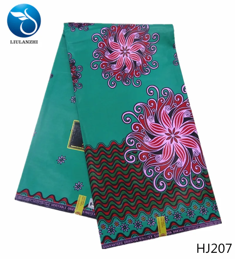 LIULANZHI Java восковая ткань новейший узор зеленая Анкара восковая ткань хлопок батик ткань для женского платья 6 ярдов HJ201-HJ221