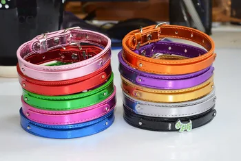 

CCOR, 10pcs 8*100mm+15X300mm Metallic PU Leather Pet Dog Collar DIY Pet Name by using 8mm Slide Letter Charm, Wholesale price!