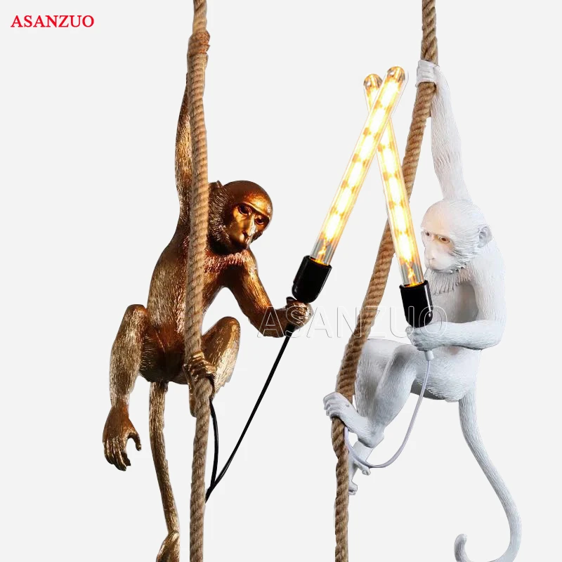 Simple Design Resin Monkey Pendant Light For Home living room study bar restaurant personalized