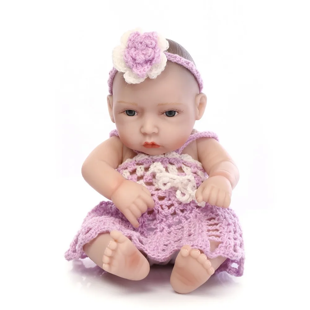 Nicery 11 дюймов 28 см Reborn Baby Doll мягкий силиконовый реалистичные игрушка в подарок для детей Новогодние товары Подарки фиолетовый белый свитер