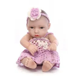 Nicery 11 дюймов 28 см Reborn Baby Doll мягкий силиконовый реалистичные игрушка в подарок для детей Новогодние товары Подарки фиолетовый белый свитер
