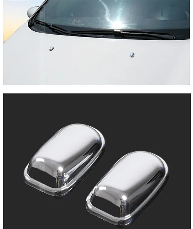 

2pcs ABS CHROME WINDSHIELD WASHER WIPER WATER SPRAY NOZZLE COVER CAPS FOR Ford Fiesta 2009 2010 2011 2012 2013 2014 2015