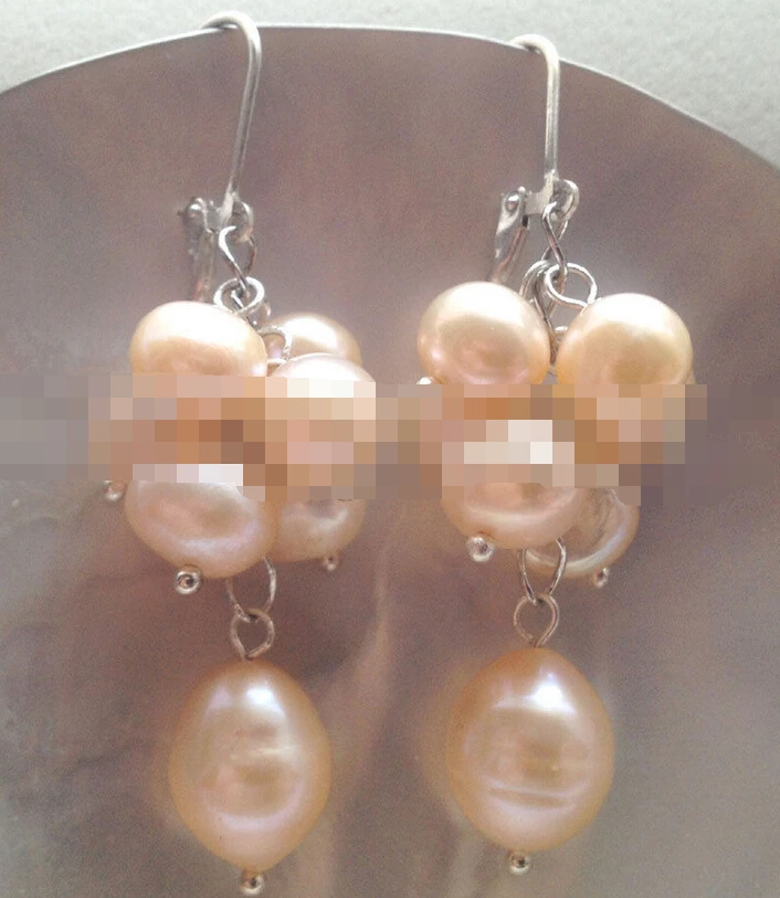 

FREE SHIPPING>>> free shipping 09251 natural pink baroque freshwater pearl earring