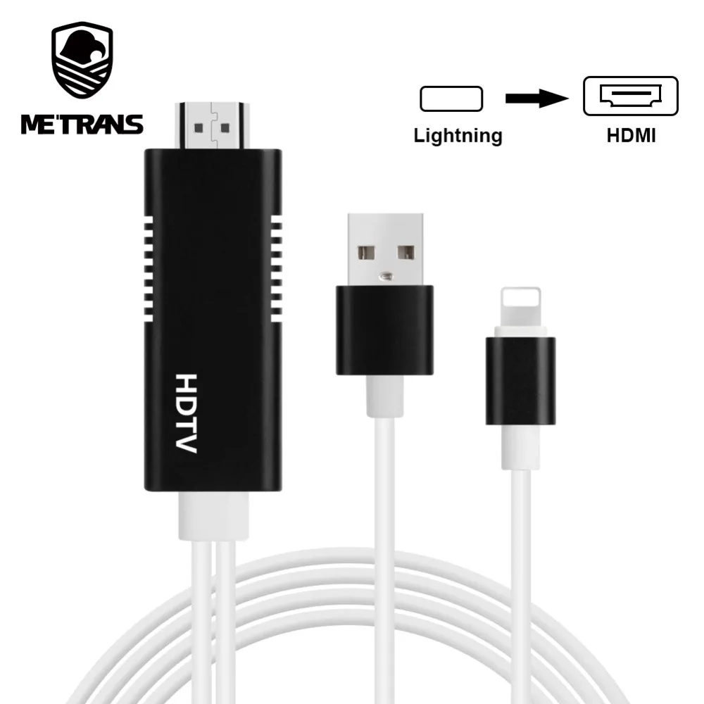 

Metrans 8 Pin to HDMI Cable Adapter USB Cable HDMI 1080P Audio Adapter HDMI HDTV AV Cable Adapter for iOS 10 11 12 For iPhone X