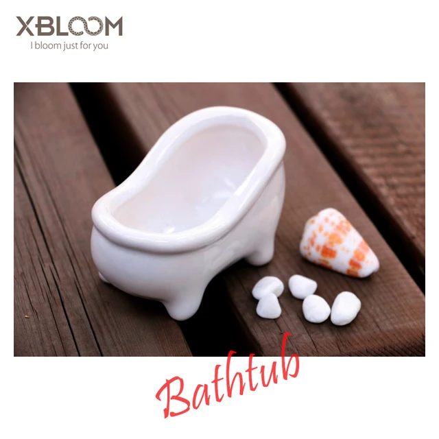 US $3.15 modern home accessories bathtub toilet vase flower pot creative decor ceramic bathtub statue decor 