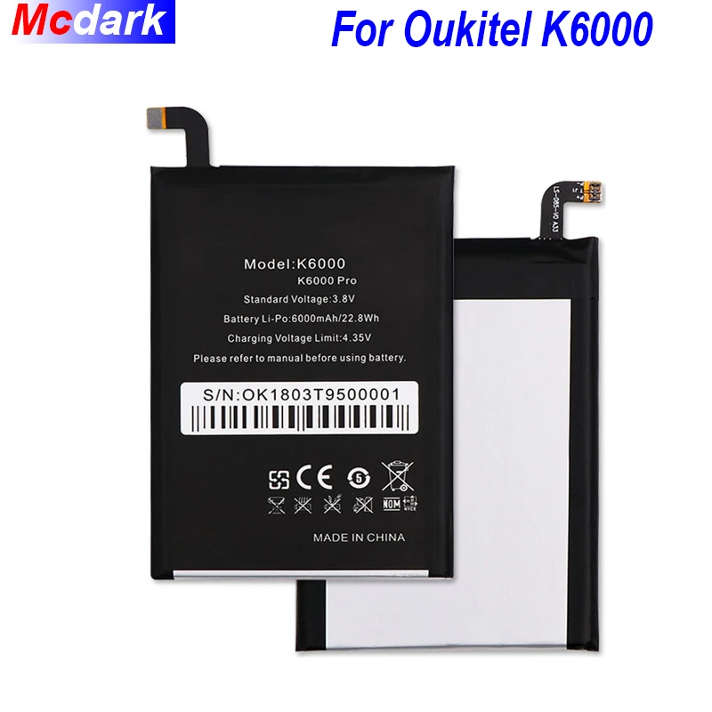 

6000mAh Battery For Oukitel K6000 Pro 5.5 inch 4G Lte High Quality Backup Battery