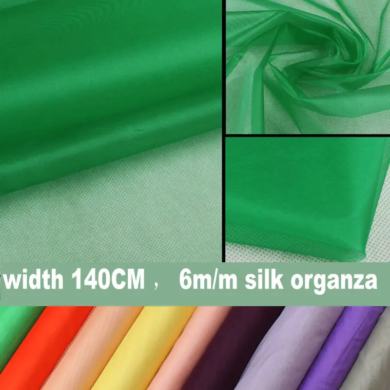 100% Шелковая Ткань органзы 23 цвета 6 момме 140 см в ширину H1S1O10|silk organza fabric|organza fabricsilk |