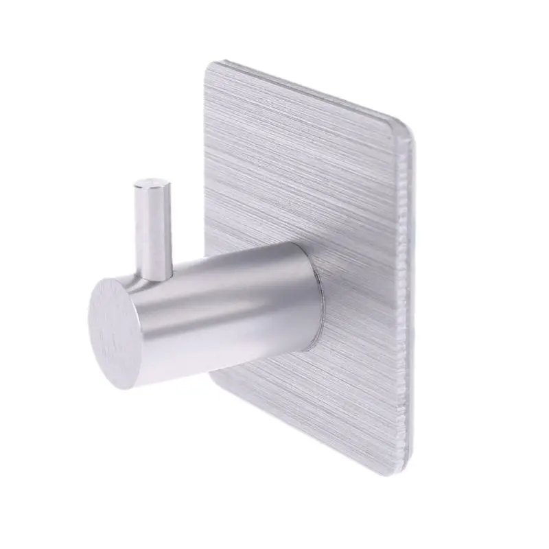 Прочный алюминиевый дверной крючок, самоклеющийся домашний настенный дверной крючок для одежды, сумки для ключей, вешалка для кухонного полотенца 4 - Цвет: Серебристый