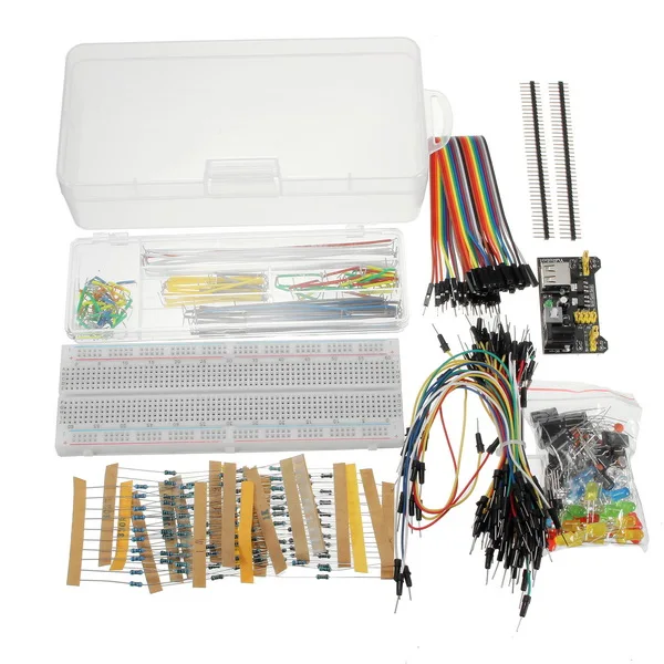 

New Arrival Power Supply Module 830 Hole Breadboard Resistor Capacitor LED Kit For Arduino Beginner