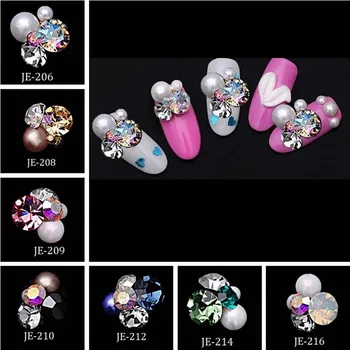

100pcs Flower Shape Nail Art Rhinestones Crystal Stones 16 Colors 8x12mm Shiny DIY Charms Jewelry Nail Art Decoration JE206-221#